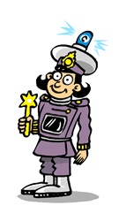 Policewoman with magic wand