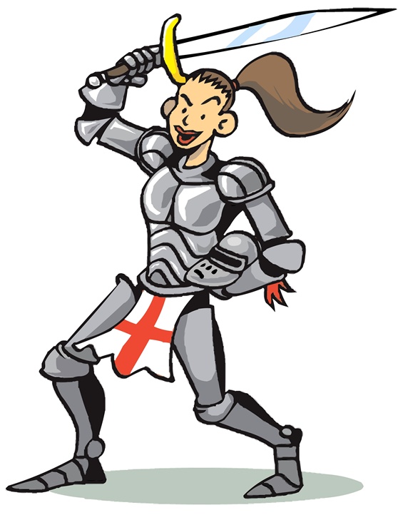 Knight on white background