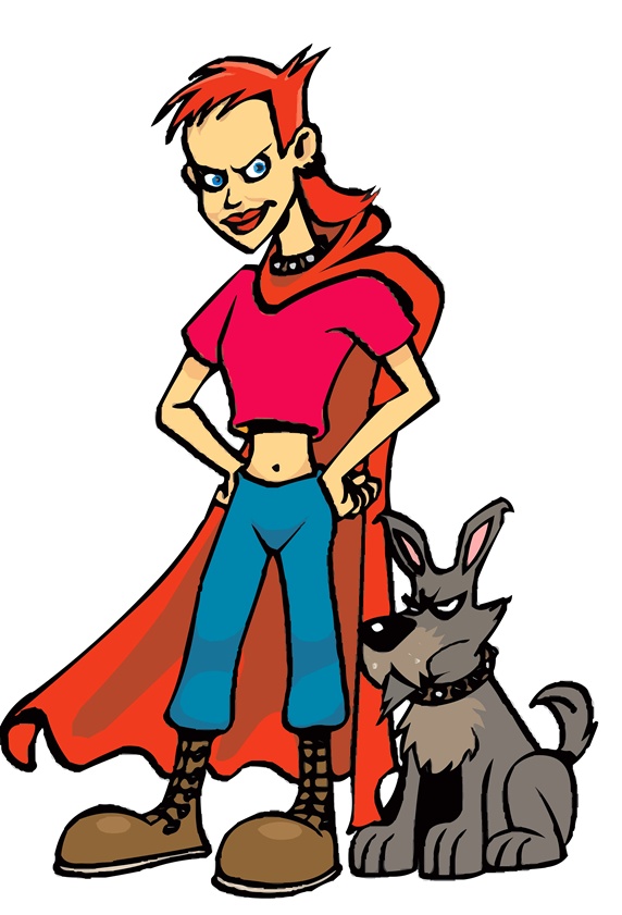 Superhero and her dog