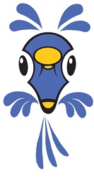 Blue head of bird