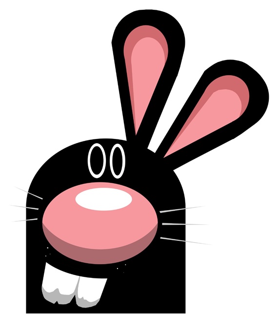 Black rabbit with eyes closed