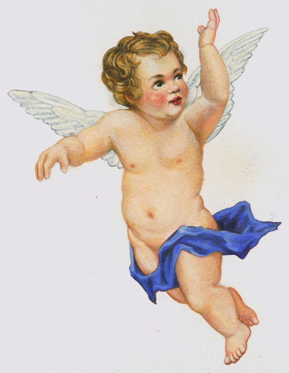 Putto on white background by Bob Venables