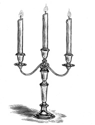 Candelabra with three candles