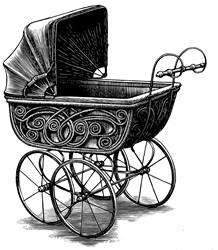 Old fashioned baby stroller
