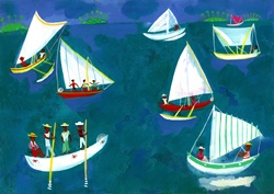 People sailing in sea