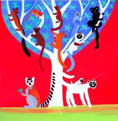 Animals and tree