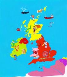 Illustrated map of British Isles