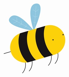 Close up of cartoon bee