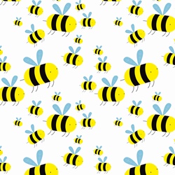 Swarm of cartoon bees