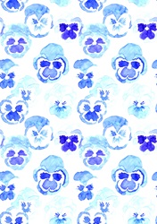 Pattern with blue pansies