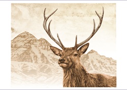 Deer stag with mountains in background