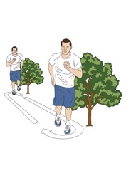 Man jogging in park