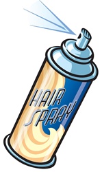 Tilt image of hairspray