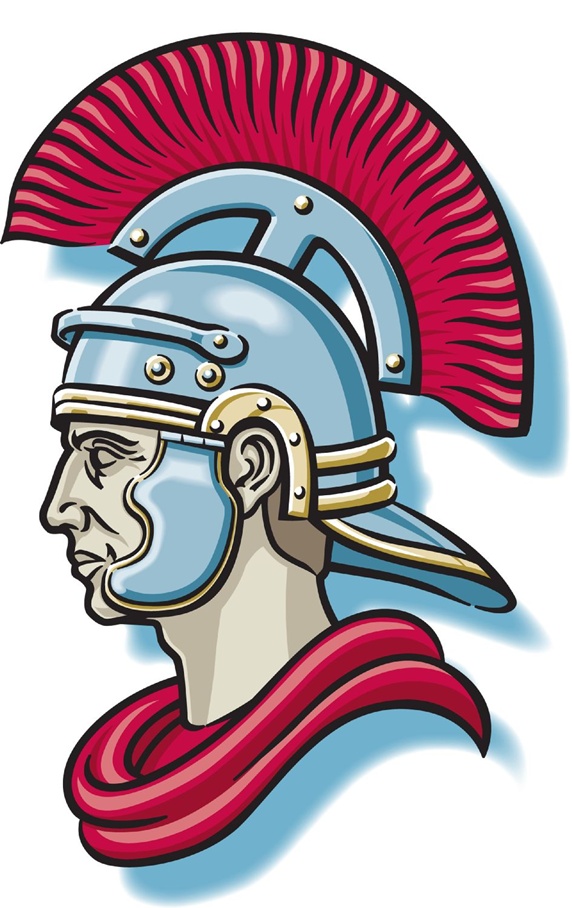 Roman warrior in helmet