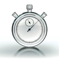 Glass stopwatch on white background