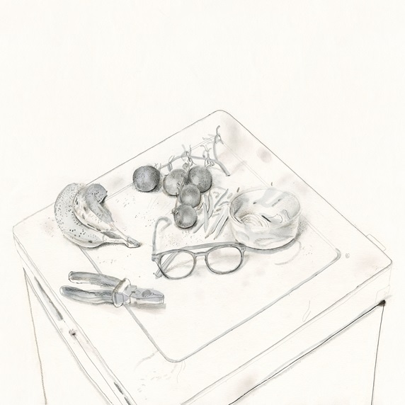Fruits, pliers and eyeglasses