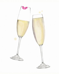 Champagne glasses clinking in toast