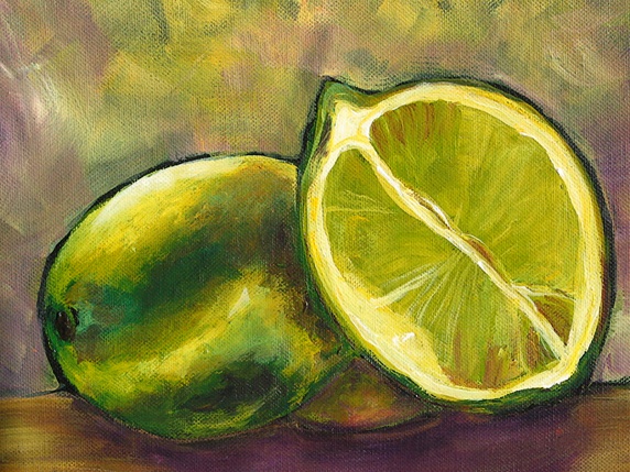 Still life of two limes