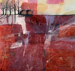 Abstract view of houses and trees