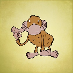 Monkey listening with hand on ear