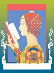 Side view of woman reading book