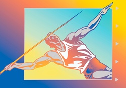 Athlete throwing javelin