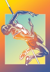 Athlete performing high jump