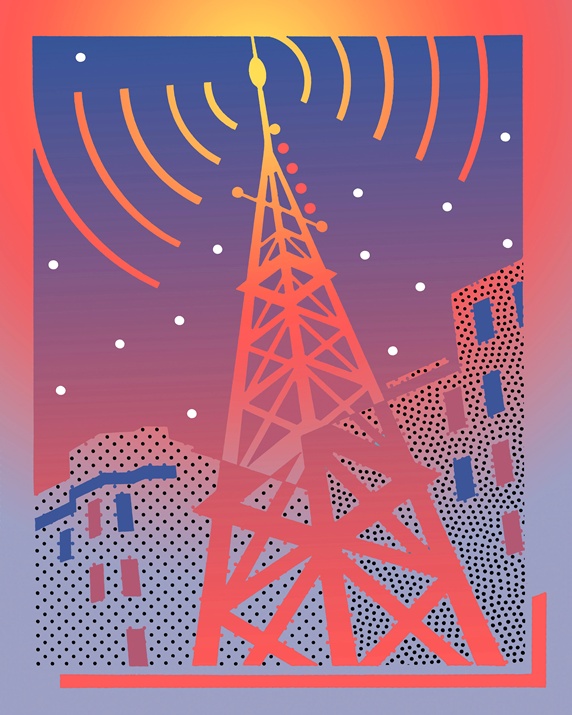 View of communication tower Stock Images