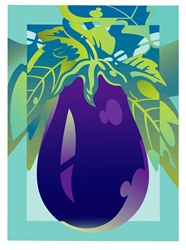 Eggplant on blue