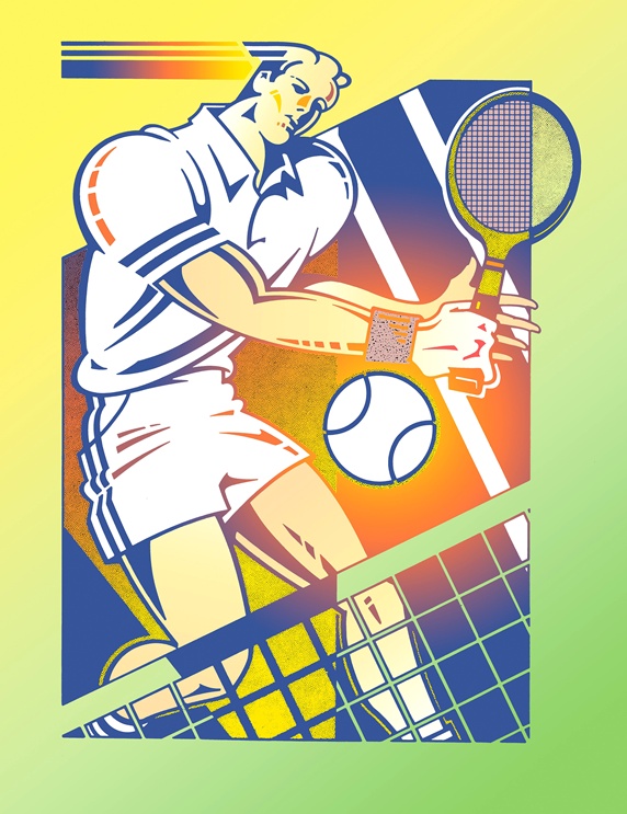 Illustration of tennis player