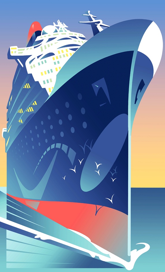Illustration of cruise ship