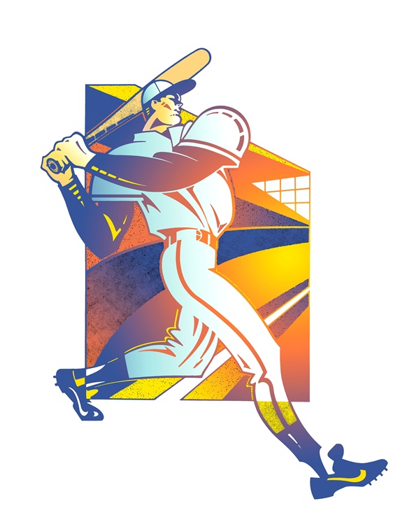 Illustration of baseball player