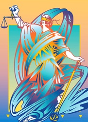 Lady Justice holding scales and sword