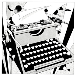 Vintage typewriter on desk