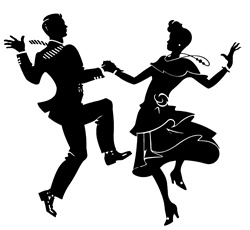 Couple dancing on party