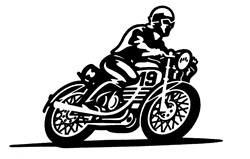 Man driving motorcycle