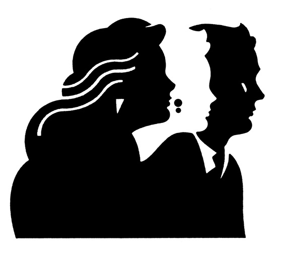 Profile view of three people
