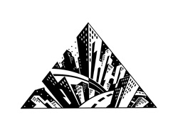 Cityscape in triangle shape