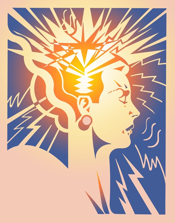 Female head illustrating brainstorm