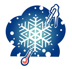 Snow flake and thermometer