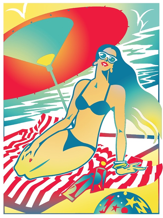 Woman in bikini on beach