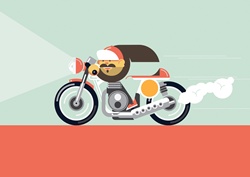 Motorcyclist on move