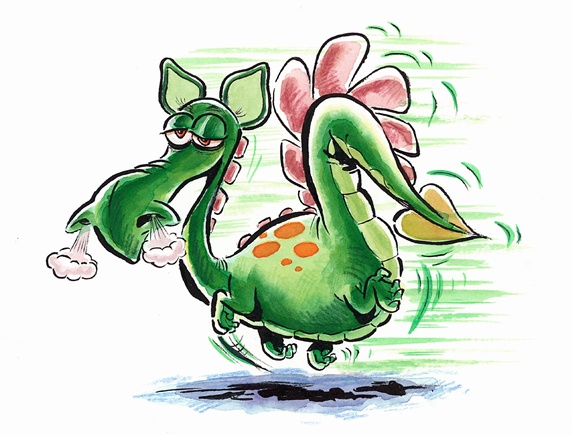 Green dinosaur running