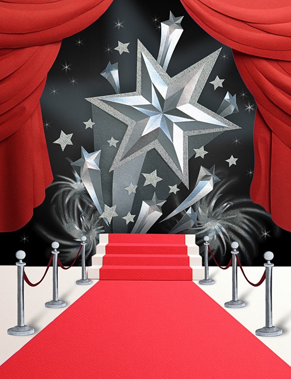 Red carpet leading to empty stage