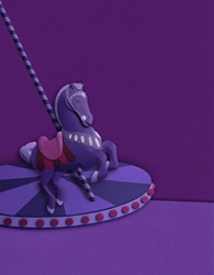 Carousel horse on purple background