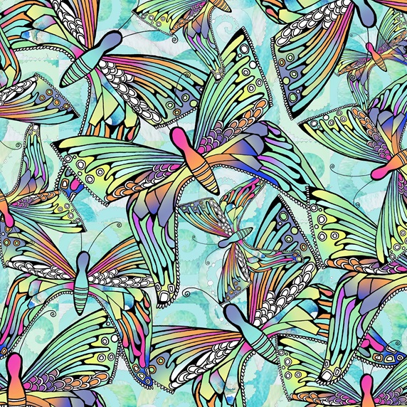 Full frame backgrounds pattern of iridescent butterflies