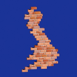 Brick wall in shape of United Kingdom
