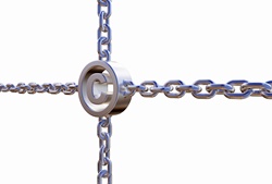 Copyright symbol in chains