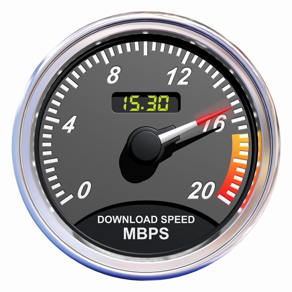 Gauge measuring computer internet download speed