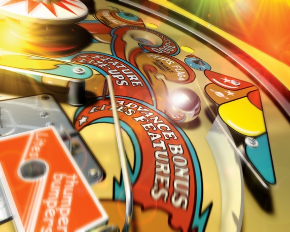 Close up of pinball machine